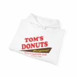 “Tom’s Donuts Originals” Tom’s Donut Original White Hoodie