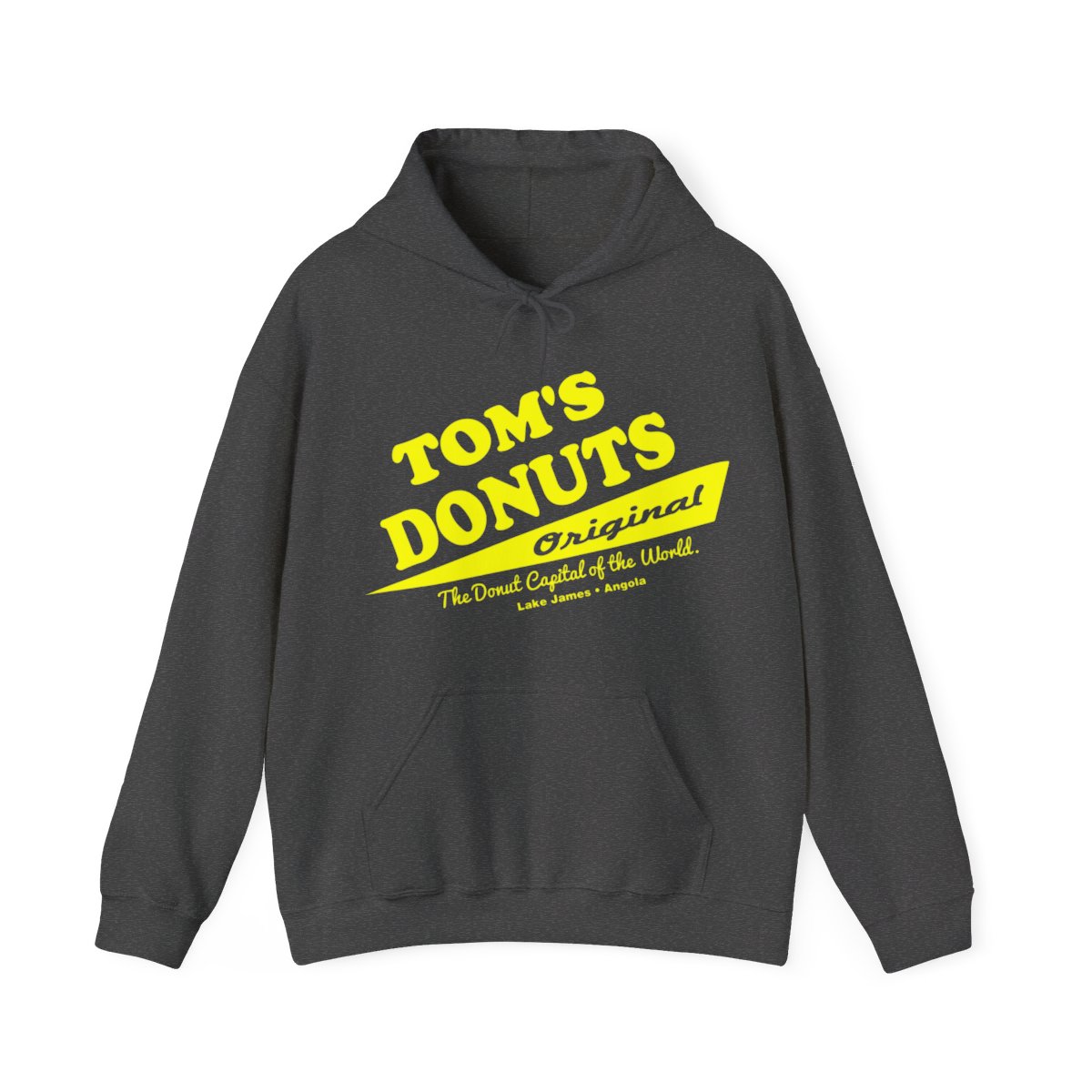 Tom’s Donuts Unisex Heavy Blend™ Hooded Sweatshirt Yellow Logo