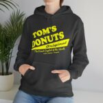 Tom's Donuts Unisex Heavy Blend™ Hooded Sweatshirt Yellow Logo