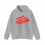 Tom's Donuts Unisex Heavy Blend™ Hooded Sweatshirt Red Logo