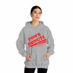 Tom's Donuts Unisex Heavy Blend™ Hooded Sweatshirt Red Logo