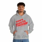 Tom's Donuts Unisex Heavy Blend™ Hooded Sweatshirt Red Logo