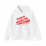 Tom's Donuts Unisex Heavy Blend™ Hooded Sweatshirt Red Logo