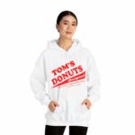 Tom's Donuts Unisex Heavy Blend™ Hooded Sweatshirt Red Logo