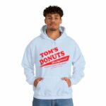 Tom's Donuts Unisex Heavy Blend™ Hooded Sweatshirt Red Logo