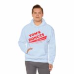 Tom's Donuts Unisex Heavy Blend™ Hooded Sweatshirt Red Logo