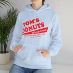 Tom's Donuts Unisex Heavy Blend™ Hooded Sweatshirt Red Logo