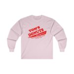 Tom's Donuts Unisex Ultra Cotton Long Sleeve Tee Red Logo