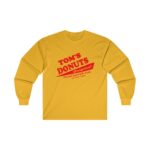 Tom's Donuts Unisex Ultra Cotton Long Sleeve Tee Red Logo