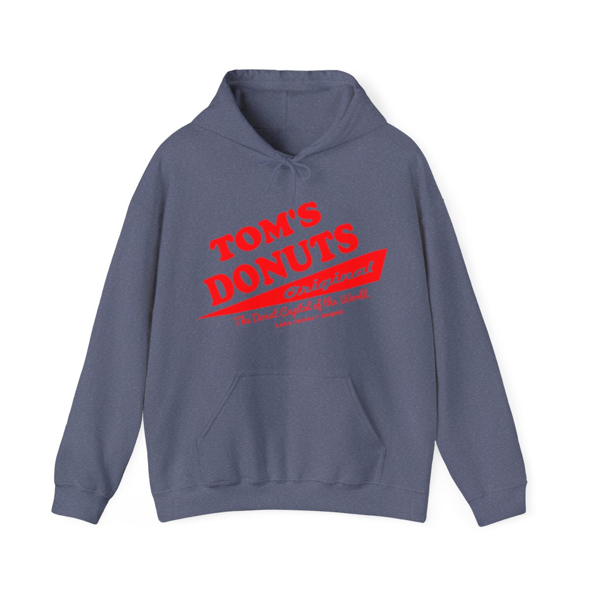 Tom’s Donuts Unisex Heavy Blend™ Hooded Sweatshirt Red Logo