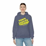 Tom's Donuts Unisex Heavy Blend™ Hooded Sweatshirt Yellow Logo