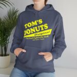 Tom's Donuts Unisex Heavy Blend™ Hooded Sweatshirt Yellow Logo